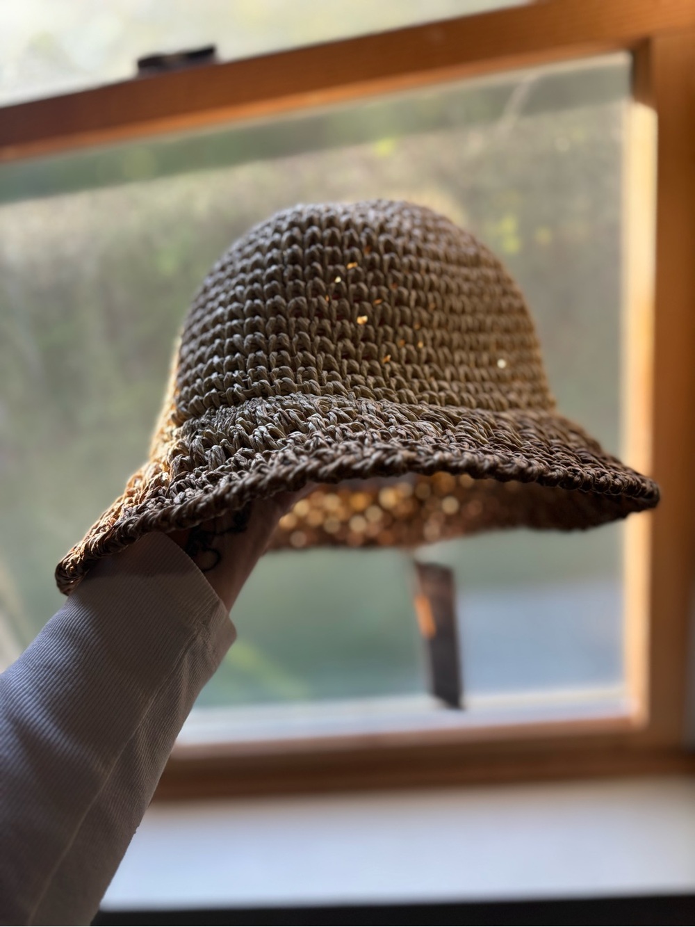 Eugenia Kim Natural Beige Woven Bucket Hat